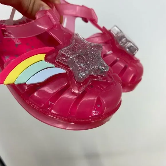 NWT Mini Melissa Possession II Jelly Sandal in Pink Happy Toddler Size 8 - Picture 2 of 8